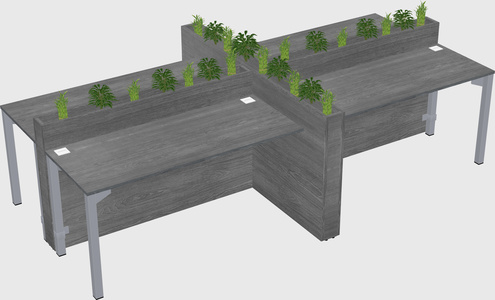 Rectangular shared desk