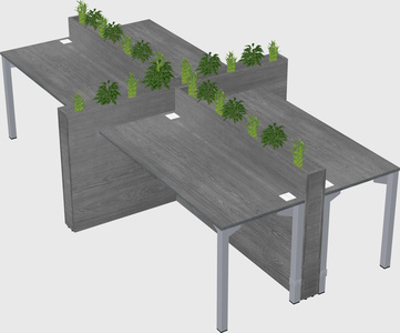 Rectangular shared desk