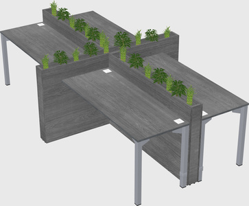 Rectangular shared desk