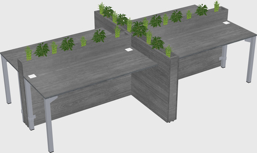 Rectangular shared desk