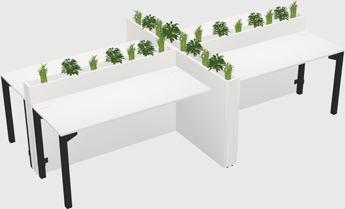 Rectangular shared desk