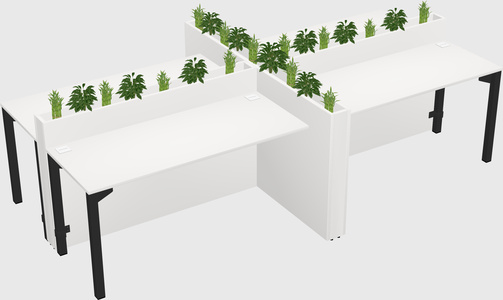 Rectangular shared desk