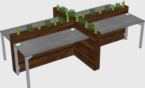 Rectangular shared desk