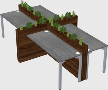Rectangular shared desk