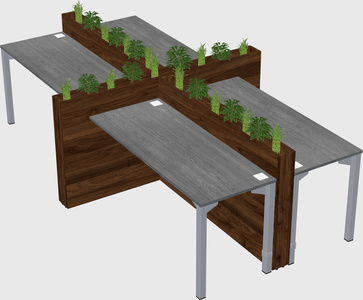 Rectangular shared desk