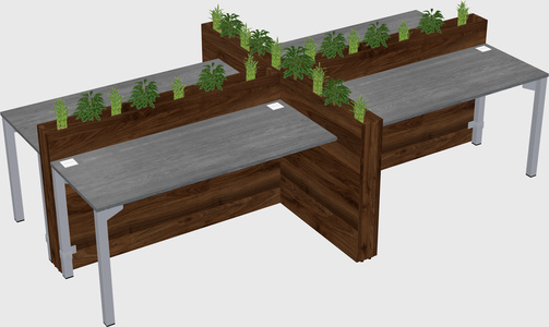 Rectangular shared desk