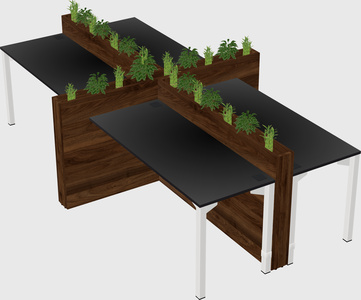 Rectangular shared desk