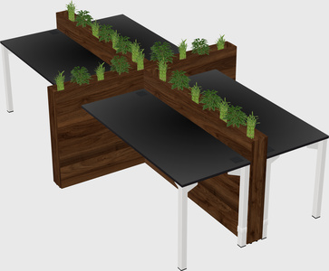 Rectangular shared desk