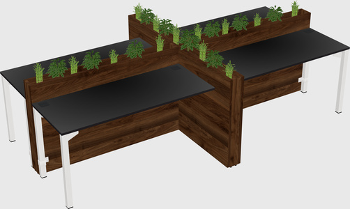 Rectangular shared desk