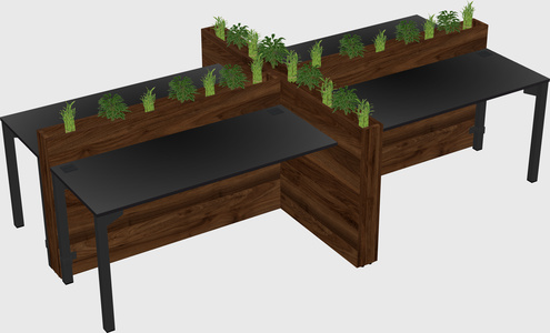 Rectangular shared desk