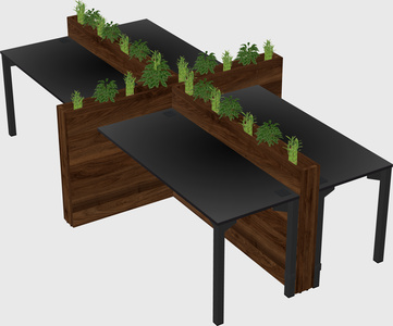Rectangular shared desk