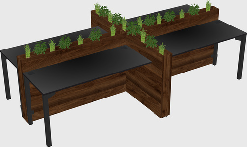 Rectangular shared desk