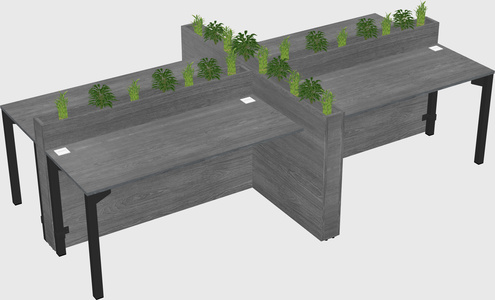 Rectangular shared desk