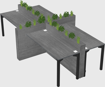 Rectangular shared desk