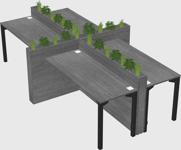 Rectangular shared desk