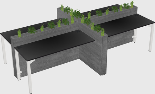 Rectangular shared desk