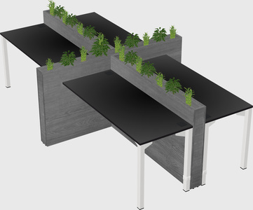 Rectangular shared desk