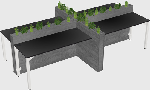 Rectangular shared desk