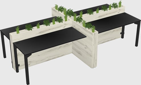 Rectangular shared desk