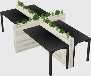 Rectangular shared desk