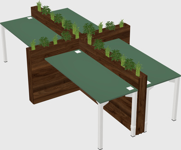 Rectangular shared desk