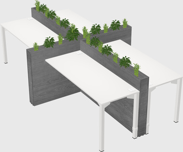 Rectangular shared desk