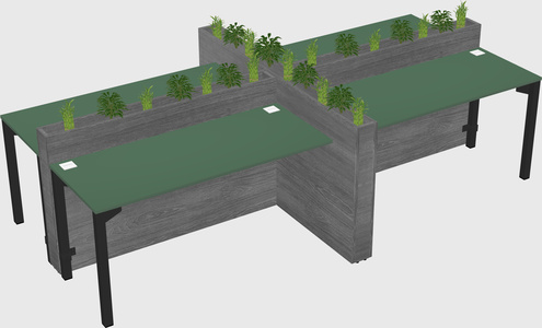 Rectangular shared desk