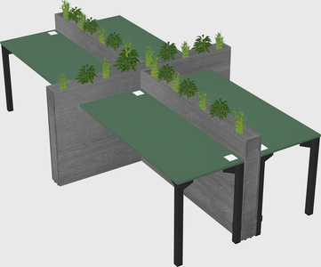 Rectangular shared desk