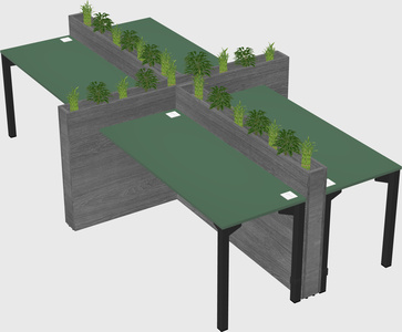 Rectangular shared desk