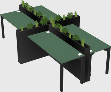 Rectangular shared desk