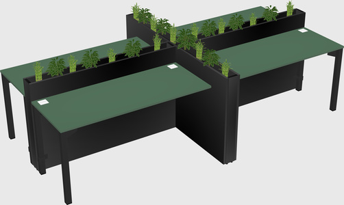Rectangular shared desk