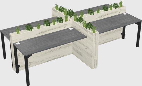 Rectangular shared desk