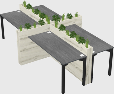 Rectangular shared desk