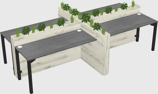 Rectangular shared desk