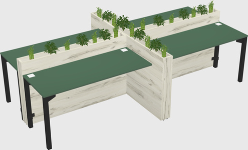 Rectangular shared desk