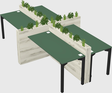 Rectangular shared desk