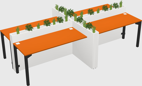 Rectangular shared desk