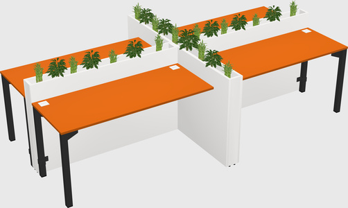 Rectangular shared desk
