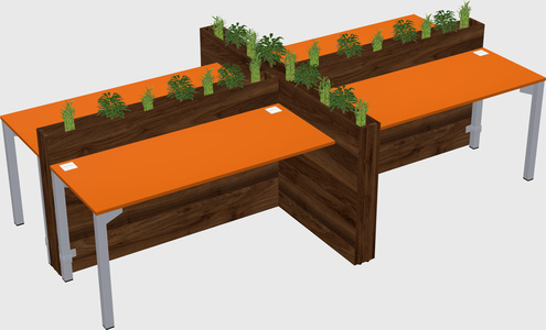 Rectangular shared desk