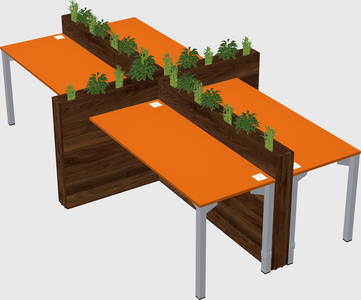 Rectangular shared desk