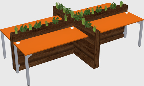 Rectangular shared desk