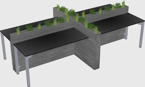Rectangular shared desk