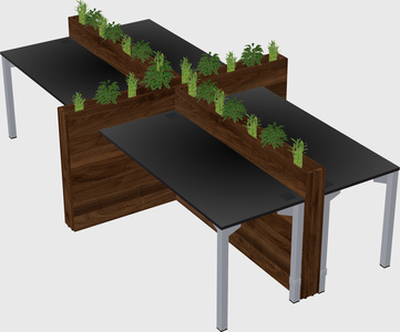 Rectangular shared desk
