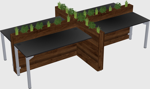 Rectangular shared desk
