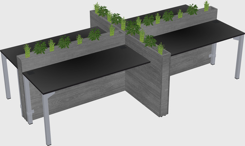 Rectangular shared desk