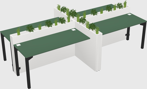 Rectangular shared desk