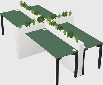 Rectangular shared desk