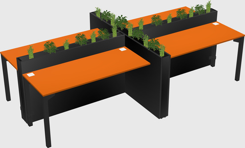 Rectangular shared desk