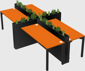 Rectangular shared desk