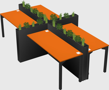 Rectangular shared desk